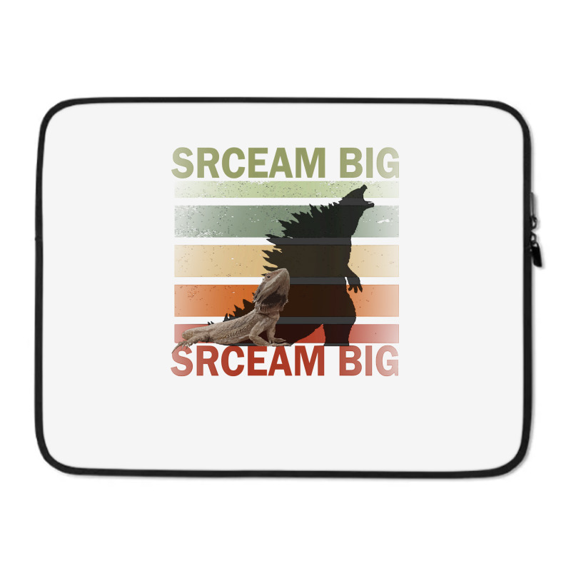 Scream Big. Lucky Lizard With Dinosaur Shadow For Pet Lover Long Sleev Laptop Sleeve | Artistshot