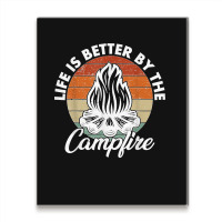 Life Is Better By The Campfire Vintage Retro Camping Metal Print Vertical | Artistshot