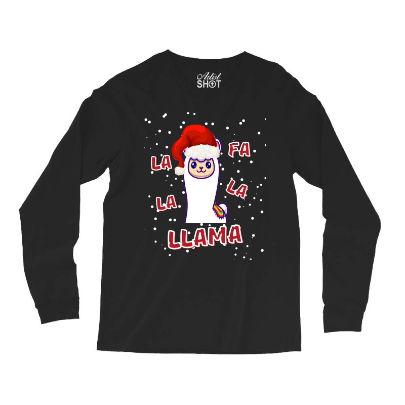 Fa La La La Llama Christmas Lights Snowflakes Llama Christmas Santa Sl Long Sleeve Shirts | Artistshot