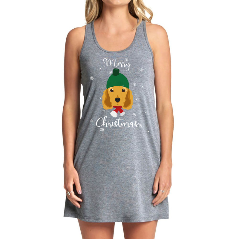 Cute Cocker Spaniel Merry Christmas Sweatshirt Tank Dress by povyvexumi3 | Artistshot