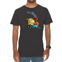 Funny Dinosaur Riding A Train Tyrannosaurus Dino Vintage T-shirt | Artistshot