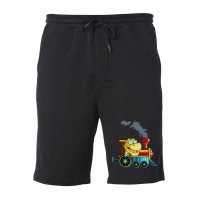 Funny Dinosaur Riding A Train Tyrannosaurus Dino Fleece Short | Artistshot