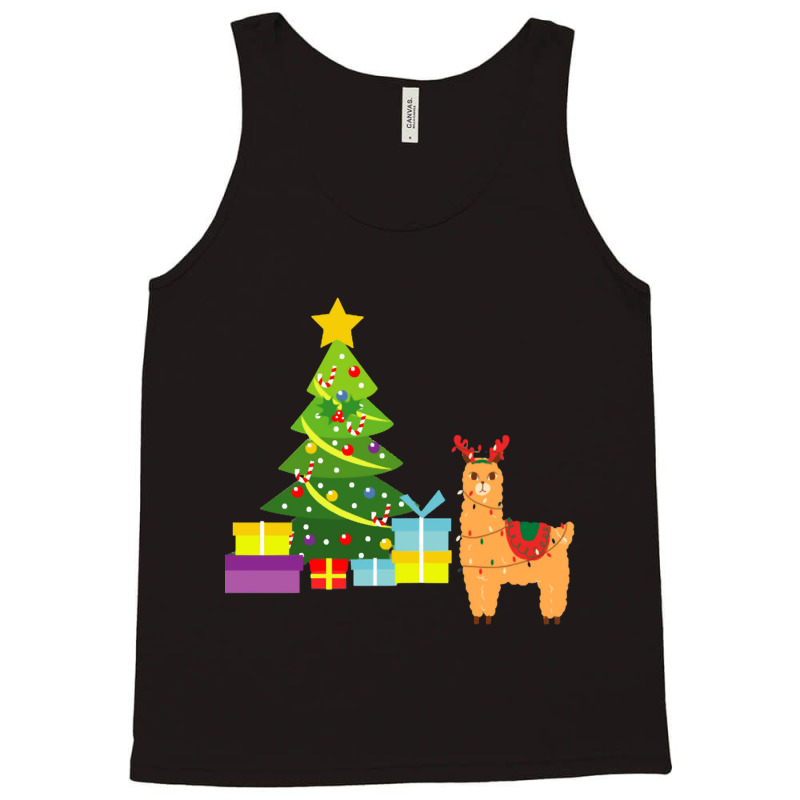 Fa La La La Llama Christmas Lights Snowflakes, Tank Top | Artistshot