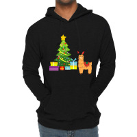 Fa La La La Llama Christmas Lights Snowflakes, Lightweight Hoodie | Artistshot