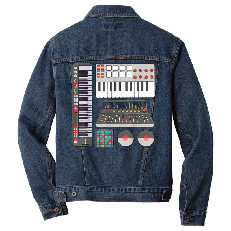 Music Producer Composer Record Electronic Music Synthesizer Men Denim Jacket | Artistshot