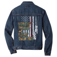 Hunting Fishing Loving Everyday American Deer Hunter Patriot Men Denim Jacket | Artistshot