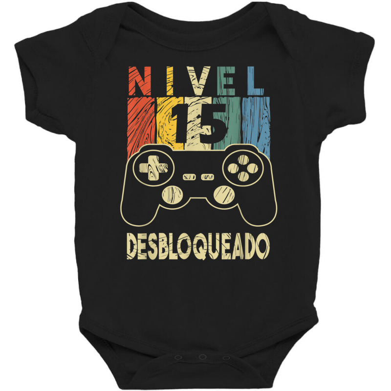 Nivel 15 Desbloqueado Gamer 15 Años T Shirt Baby Bodysuit by cm-arts | Artistshot