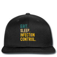 Vintage Retro Sunset Eat Sleep Infection Control T Shirt Printed Hat | Artistshot