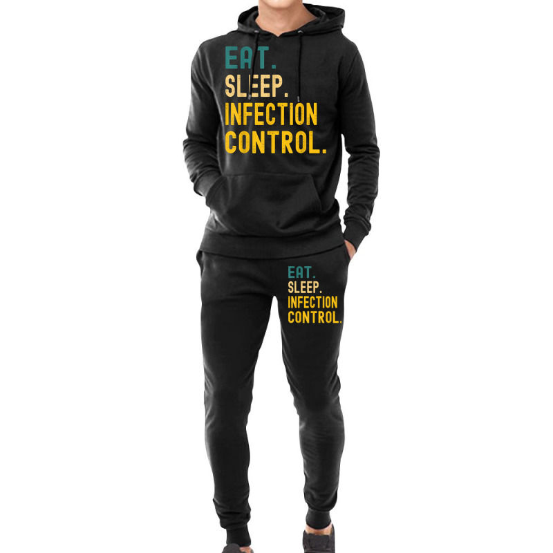 Vintage Retro Sunset Eat Sleep Infection Control T Shirt Hoodie & Jogger Set | Artistshot