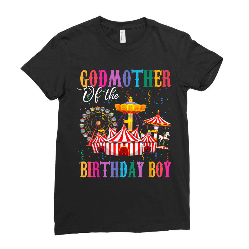 Godmother Of Birthday Boy Ringmaster Circus Birthday Party T Shirt Ladies Fitted T-Shirt by cm-arts | Artistshot