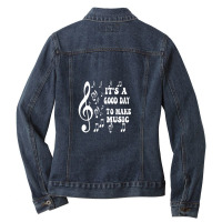 It's A Good Day To Make Music Shirt Ladies Denim Jacket | Artistshot