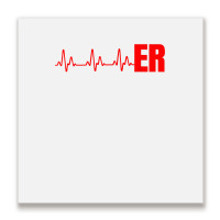 Emergency Medicine Emergency Room Nurse Er Heartbeat T Shirt Metal Print Square | Artistshot