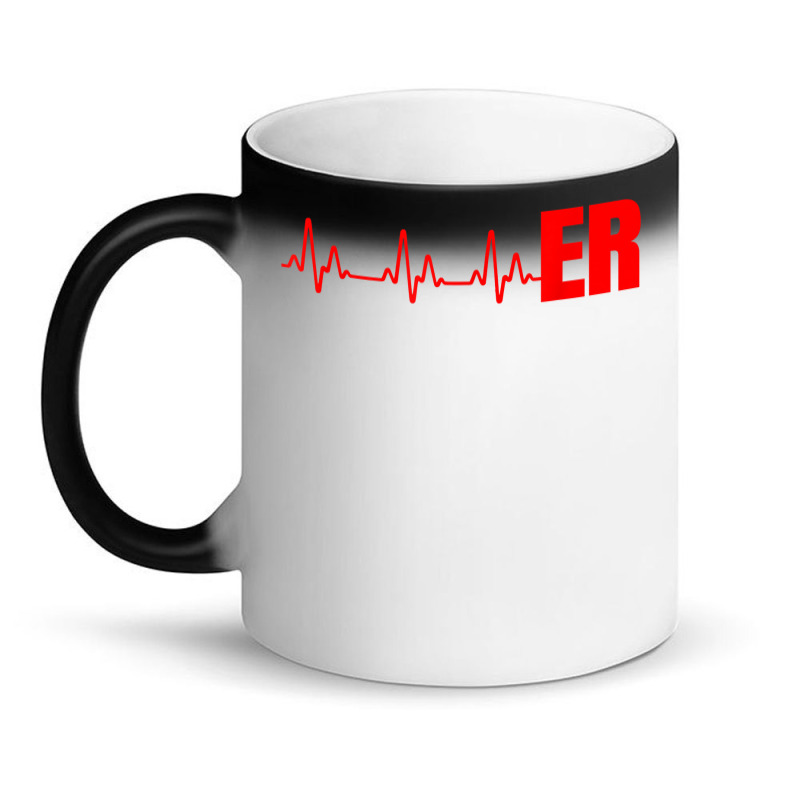 Emergency Medicine Emergency Room Nurse Er Heartbeat T Shirt Magic Mug | Artistshot