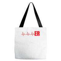 Emergency Medicine Emergency Room Nurse Er Heartbeat T Shirt Tote Bags | Artistshot