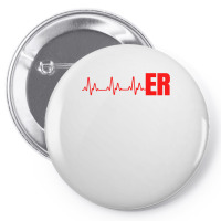 Emergency Medicine Emergency Room Nurse Er Heartbeat T Shirt Pin-back Button | Artistshot