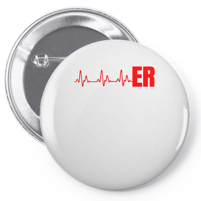 Emergency Medicine Emergency Room Nurse Er Heartbeat T Shirt Pin-back Button | Artistshot