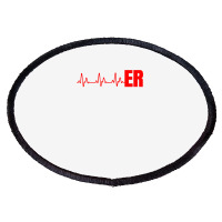 Emergency Medicine Emergency Room Nurse Er Heartbeat T Shirt Oval Patch | Artistshot