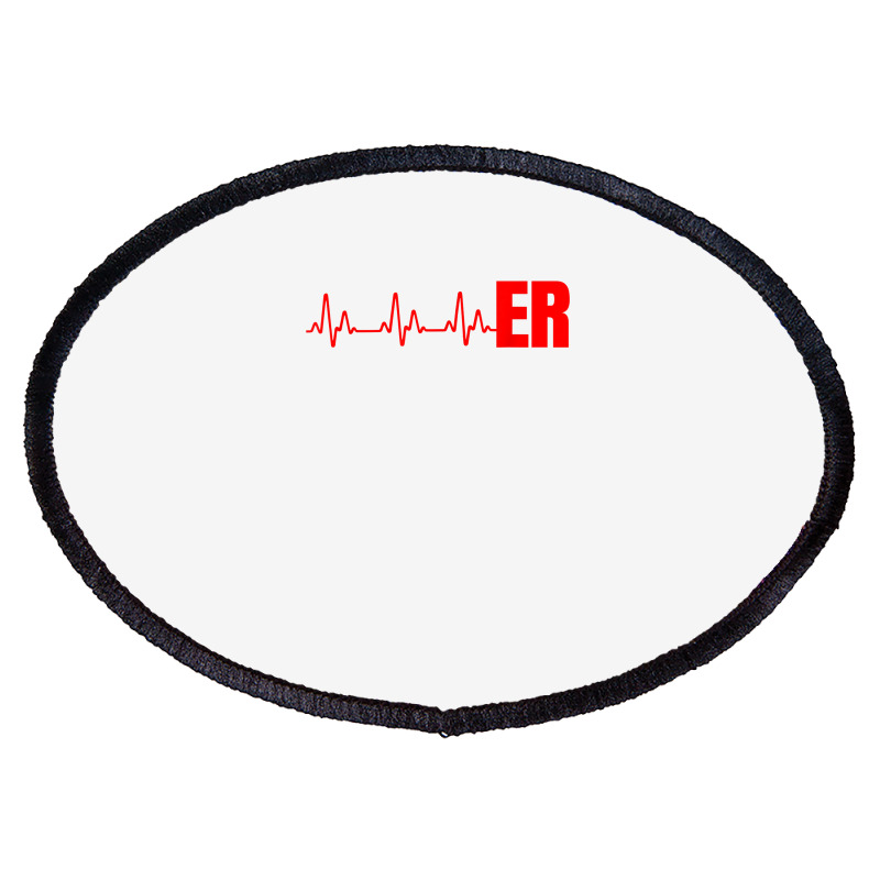 Emergency Medicine Emergency Room Nurse Er Heartbeat T Shirt Oval Patch | Artistshot