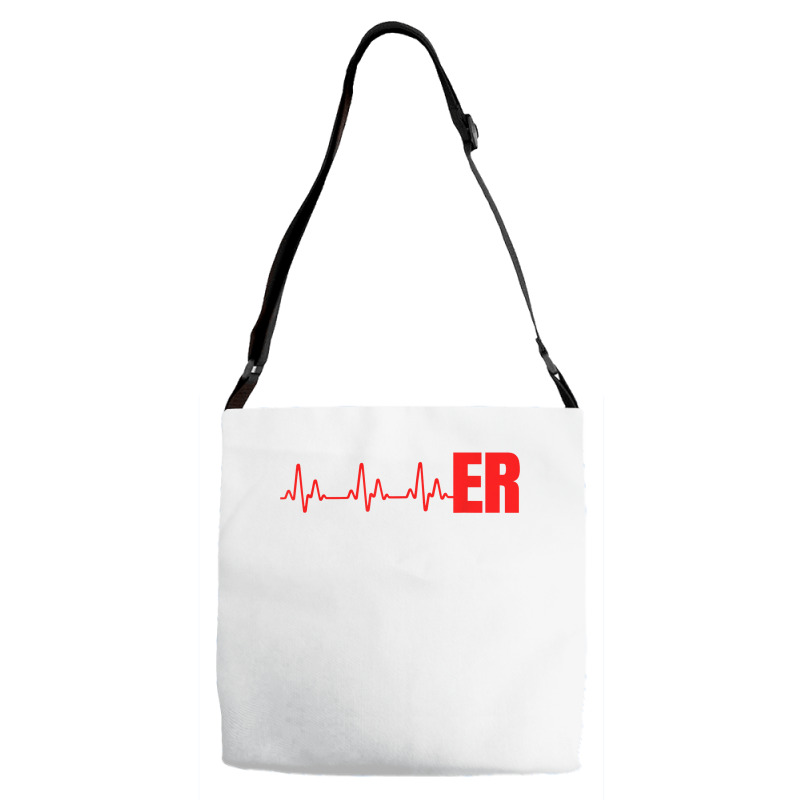 Emergency Medicine Emergency Room Nurse Er Heartbeat T Shirt Adjustable Strap Totes | Artistshot