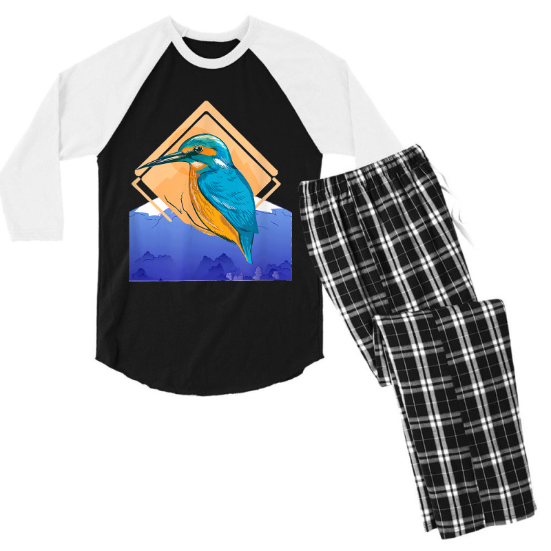 King Fisher Set Over Mountain In Spring Men's 3/4 Sleeve Pajama Set | Artistshot