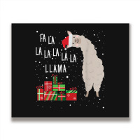 Gift Fa La La La Llama Christmas Lights Snowflakes Llama Christmas For Metal Print Horizontal | Artistshot