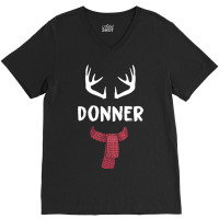 Donner Reindeer Christmas Matching Pjs Group Costume Gift Pullover V-neck Tee | Artistshot