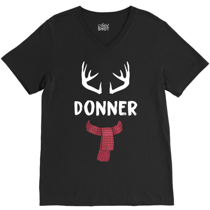 Donner Reindeer Christmas Matching Pjs Group Costume Gift Pullover V-neck Tee | Artistshot