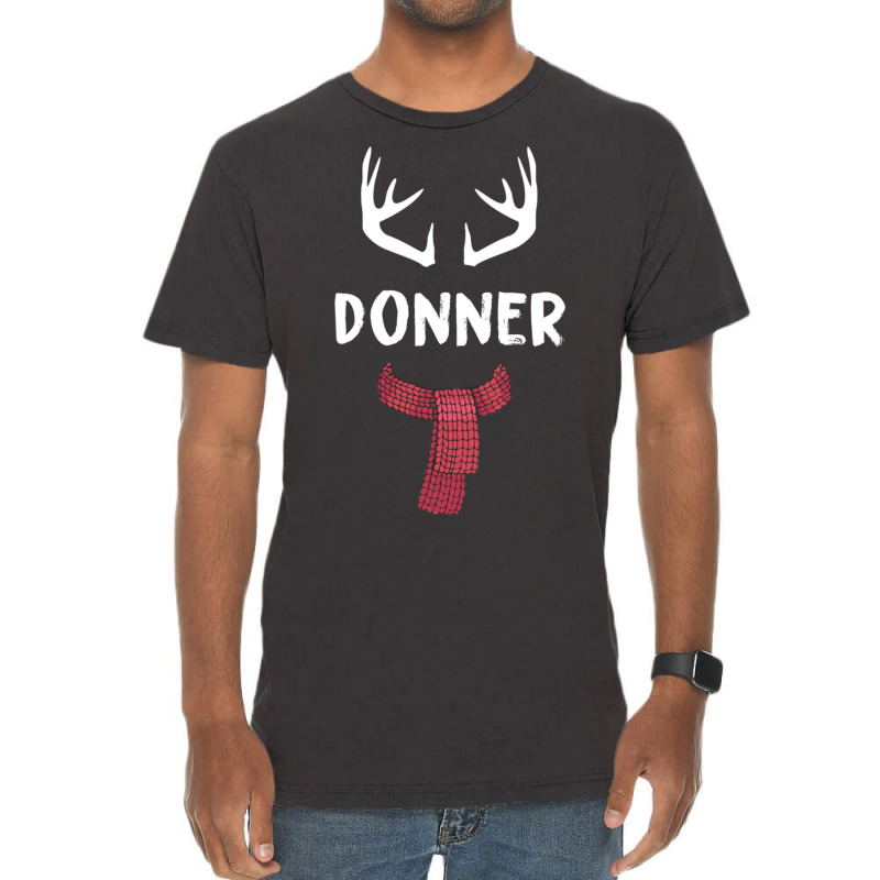 Donner Reindeer Christmas Matching Pjs Group Costume Gift Pullover Vintage T-shirt | Artistshot