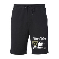 Keep Calm And Go Fishing Fleece Short | Artistshot