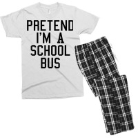 Pretend I'm A School Bus Lazy Halloween Easy Costume T Shirt Men's T-shirt Pajama Set | Artistshot