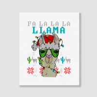 Fa La La La La Merry Christmas Funny Santa Llama Ugly T Shirt Portrait Canvas Print | Artistshot