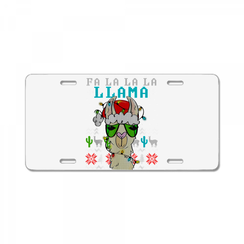 Fa La La La La Merry Christmas Funny Santa Llama Ugly T Shirt License Plate | Artistshot