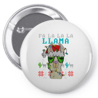 Fa La La La La Merry Christmas Funny Santa Llama Ugly T Shirt Pin-back Button | Artistshot