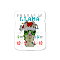 Fa La La La La Merry Christmas Funny Santa Llama Ugly T Shirt Sticker | Artistshot