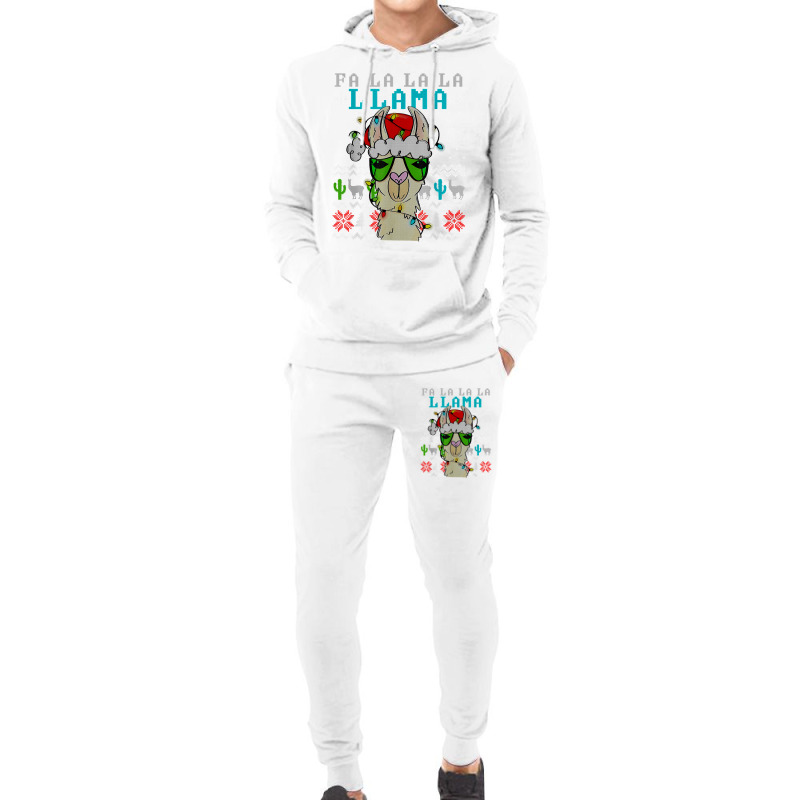 Fa La La La La Merry Christmas Funny Santa Llama Ugly T Shirt Hoodie & Jogger Set | Artistshot