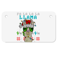 Fa La La La La Merry Christmas Funny Santa Llama Ugly T Shirt Motorcycle License Plate | Artistshot