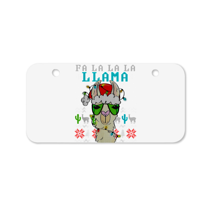 Fa La La La La Merry Christmas Funny Santa Llama Ugly T Shirt Bicycle License Plate | Artistshot