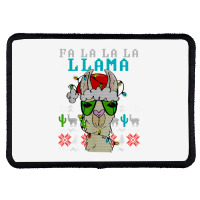 Fa La La La La Merry Christmas Funny Santa Llama Ugly T Shirt Rectangle Patch | Artistshot