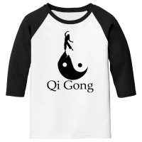 Black Silhouette Art Of Qigong Youth 3/4 Sleeve | Artistshot