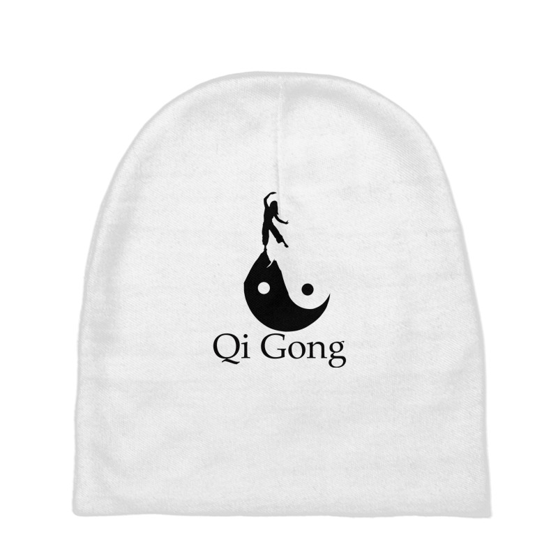 Black Silhouette Art Of Qigong Baby Beanies by cm-arts | Artistshot