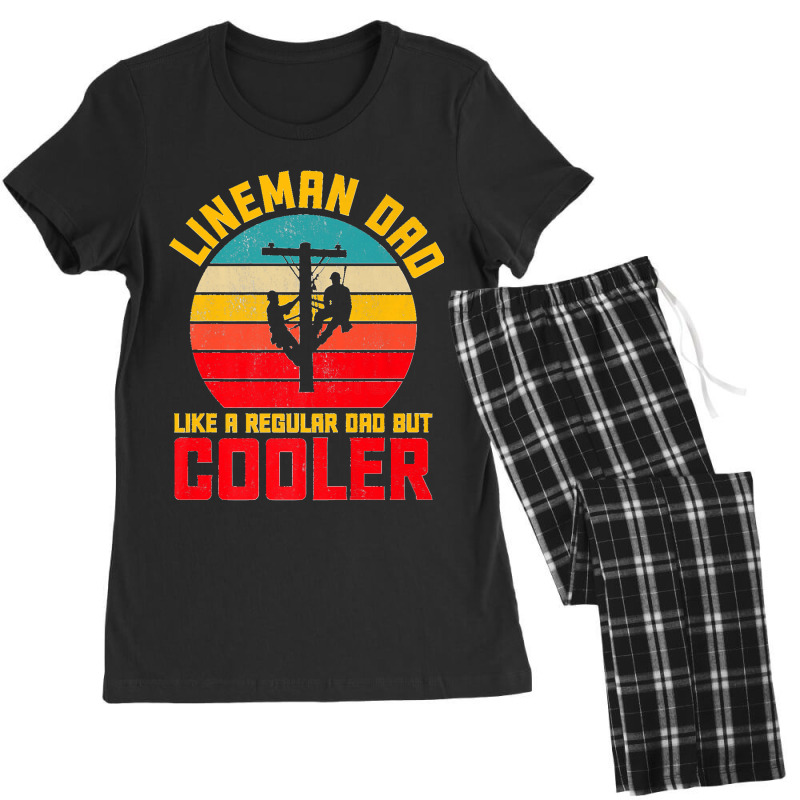 Lineman Dad But Cooler Funny Electrician Utility Father Mens Premium Women's Pajamas Set by Aaronnderouin | Artistshot