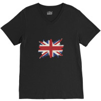 Great Britain Flag Vintage V-neck Tee | Artistshot