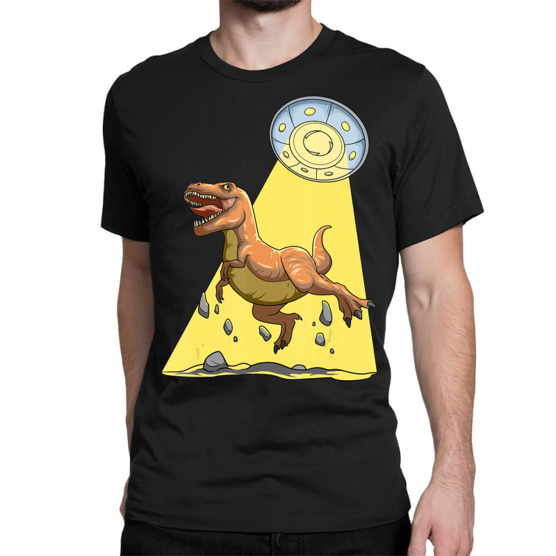 Alien Dinosaur Abduction Ufo T-rex Abducted By Ufo Spaceship Classic T-shirt | Artistshot