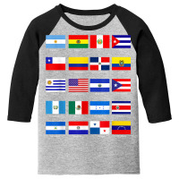 All Latin American Flags Countries Hispanic Heritage Month T Shirt Youth 3/4 Sleeve | Artistshot