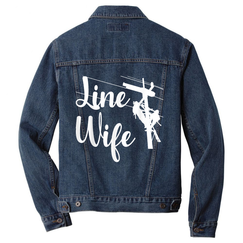 Lineman Wife Lineworker Electrician Girlfriends Men Denim Jacket | Artistshot