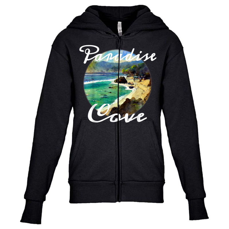 Paradise Cove California Beach Watercolour T Shirt Youth Zipper Hoodie by cm-arts | Artistshot