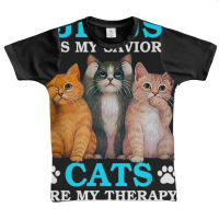 Jesus Is My Savior Cats Are My Therapy Christian Cat Graphic Youth T-shirt | Artistshot