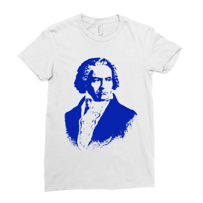 Ludwig Van Beethoven Cadeau Portrait Ladies Fitted T-shirt Designed By Richard Art