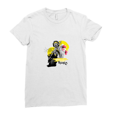 Jimi Hendrix Ladies Fitted T-shirt Designed By Barby