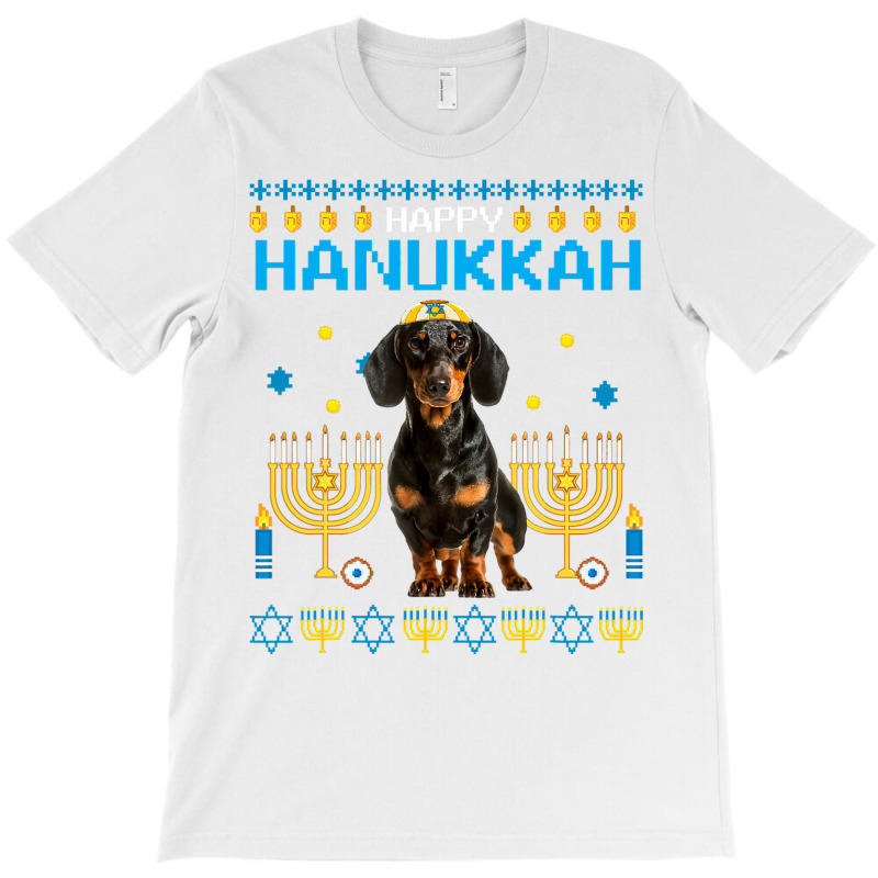 Dachshund Chanukah Jewish Ugly Hanukkah Sweater Pajama T-shirt | Artistshot